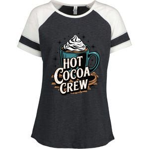 Hot Cocoa Crew Whipped Cream Winter Delight Cozy Winter Xmas Enza Ladies Jersey Colorblock Tee