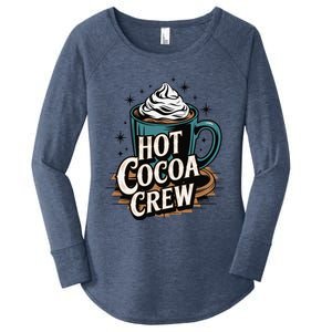 Hot Cocoa Crew Whipped Cream Winter Delight Cozy Winter Xmas Women's Perfect Tri Tunic Long Sleeve Shirt