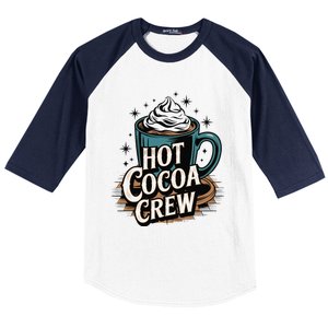 Hot Cocoa Crew Whipped Cream Winter Delight Cozy Winter Xmas Baseball Sleeve Shirt