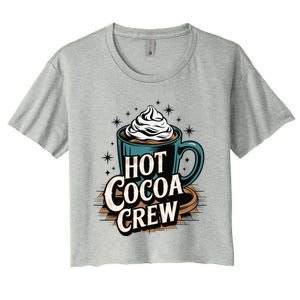 Hot Cocoa Crew Whipped Cream Winter Delight Cozy Winter Xmas Women's Crop Top Tee