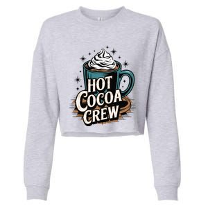 Hot Cocoa Crew Whipped Cream Winter Delight Cozy Winter Xmas Cropped Pullover Crew