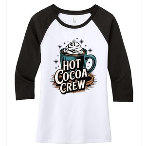 Hot Cocoa Crew Whipped Cream Winter Delight Cozy Winter Xmas Women's Tri-Blend 3/4-Sleeve Raglan Shirt