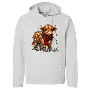 Highland Cow Christmas Xmas Santa Baby Wooly Farm Animal Performance Fleece Hoodie