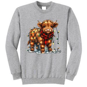 Highland Cow Christmas Xmas Santa Baby Wooly Farm Animal Tall Sweatshirt