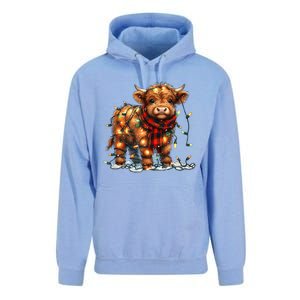 Highland Cow Christmas Xmas Santa Baby Wooly Farm Animal Unisex Surf Hoodie