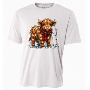 Highland Cow Christmas Xmas Santa Baby Wooly Farm Animal Cooling Performance Crew T-Shirt