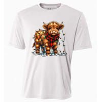 Highland Cow Christmas Xmas Santa Baby Wooly Farm Animal Cooling Performance Crew T-Shirt