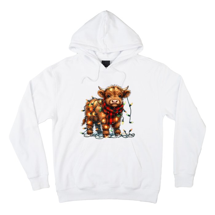 Highland Cow Christmas Xmas Santa Baby Wooly Farm Animal Hoodie