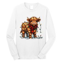 Highland Cow Christmas Xmas Santa Baby Wooly Farm Animal Long Sleeve Shirt