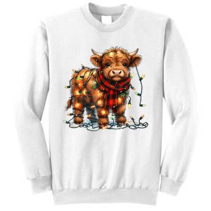 Highland Cow Christmas Xmas Santa Baby Wooly Farm Animal Sweatshirt