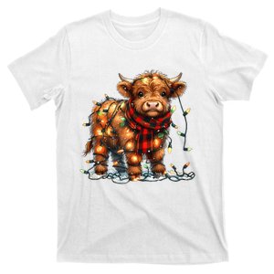 Highland Cow Christmas Xmas Santa Baby Wooly Farm Animal T-Shirt