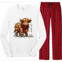 Highland Cow Christmas Xmas Santa Baby Wooly Farm Animal Long Sleeve Pajama Set