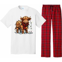 Highland Cow Christmas Xmas Santa Baby Wooly Farm Animal Pajama Set