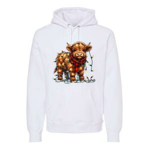 Highland Cow Christmas Xmas Santa Baby Wooly Farm Animal Premium Hoodie