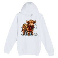 Highland Cow Christmas Xmas Santa Baby Wooly Farm Animal Premium Pullover Hoodie