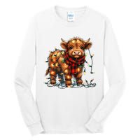 Highland Cow Christmas Xmas Santa Baby Wooly Farm Animal Tall Long Sleeve T-Shirt