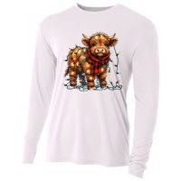 Highland Cow Christmas Xmas Santa Baby Wooly Farm Animal Cooling Performance Long Sleeve Crew