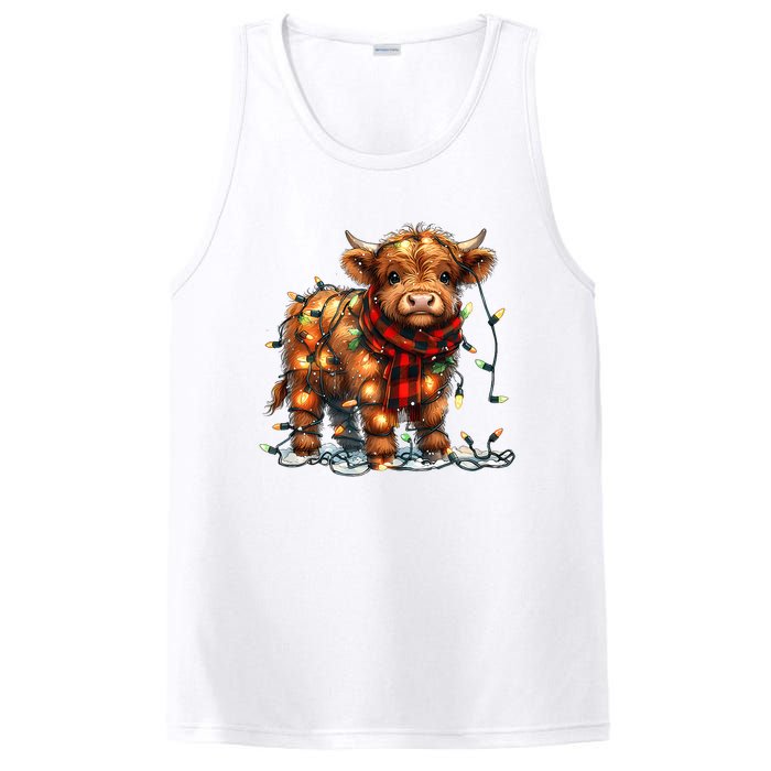 Highland Cow Christmas Xmas Santa Baby Wooly Farm Animal PosiCharge Competitor Tank