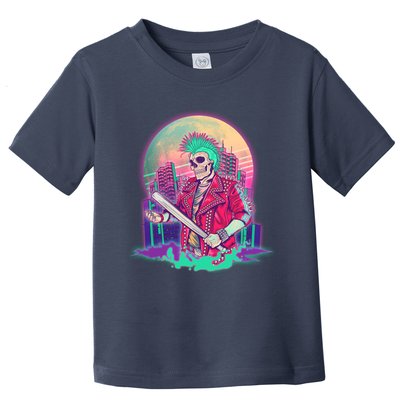 Halloween Cyberpunk City Skeleton Toddler T-Shirt
