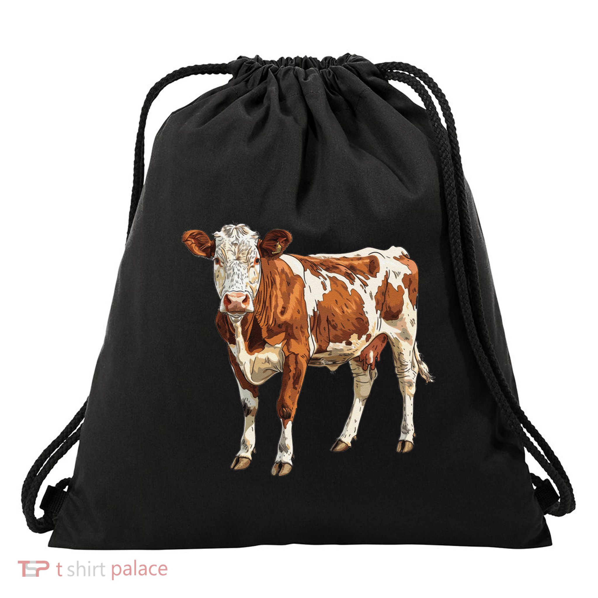 Hereford Cow Cartoon Gift Drawstring Bag