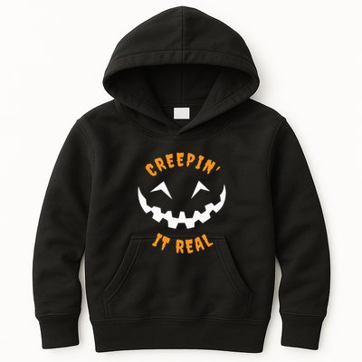 Halloween Costume Creepin’ it Real Pumpkin Funny Graphic Kids Hoodie