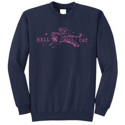 Hell Cat Cowgirl Riding Tiger Vintage Sweatshirt