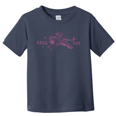 Hell Cat Cowgirl Riding Tiger Vintage Toddler T-Shirt