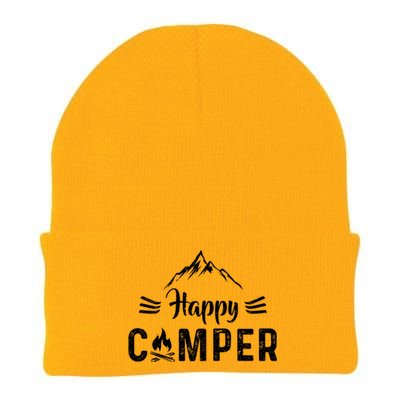 Happy Camper Cool Gift For Camping Lovers Cool Gift Knit Cap Winter Beanie