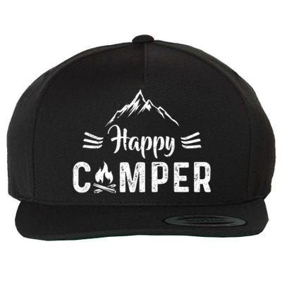 Happy Camper Cool Gift For Camping Lovers Cool Gift Wool Snapback Cap