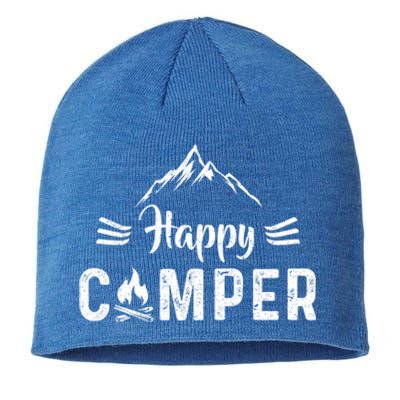 Happy Camper Cool Gift For Camping Lovers Cool Gift Sustainable Beanie