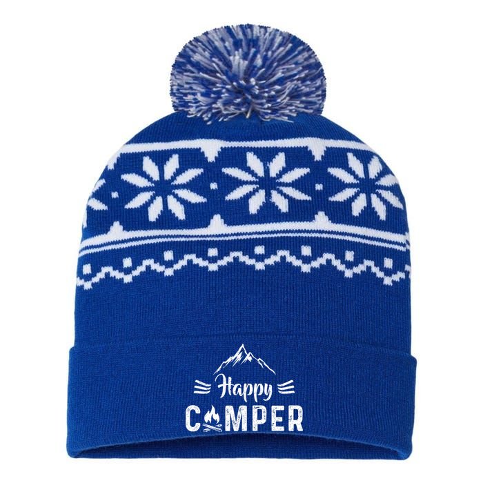 Happy Camper Cool Gift For Camping Lovers Cool Gift USA-Made Snowflake Beanie