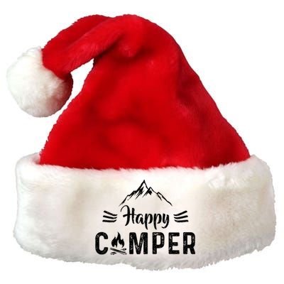 Happy Camper Cool Gift For Camping Lovers Cool Gift Premium Christmas Santa Hat