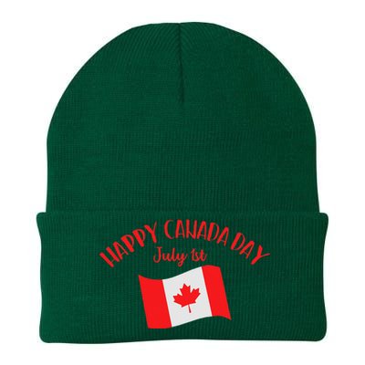 Happy Canada Day Funny Canadian Flag Maple Patriotic Knit Cap Winter Beanie