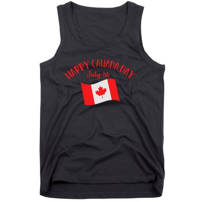 Happy Canada Day Funny Canadian Flag Maple Patriotic Tank Top