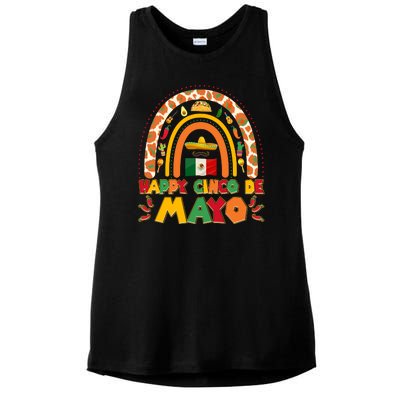 Happy Cinco De Mayo Ladies PosiCharge Tri-Blend Wicking Tank