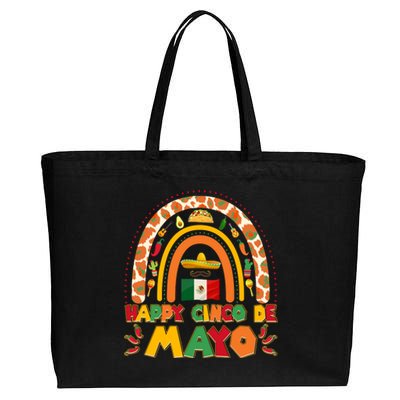 Happy Cinco De Mayo Cotton Canvas Jumbo Tote