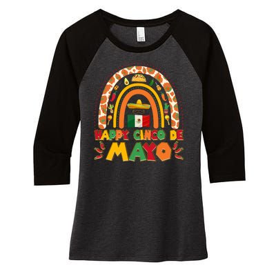 Happy Cinco De Mayo Women's Tri-Blend 3/4-Sleeve Raglan Shirt