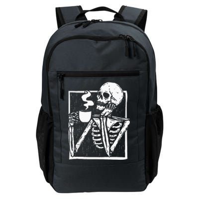 Halloween Coffee Drinking Skeleton Skull Daily Commute Backpack