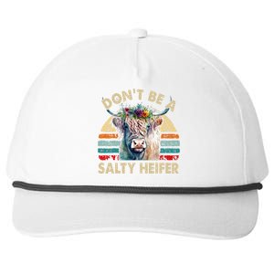 Highland Cow Dont Be Salty Heifer Snapback Five-Panel Rope Hat