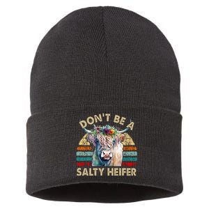 Highland Cow Dont Be Salty Heifer Sustainable Knit Beanie