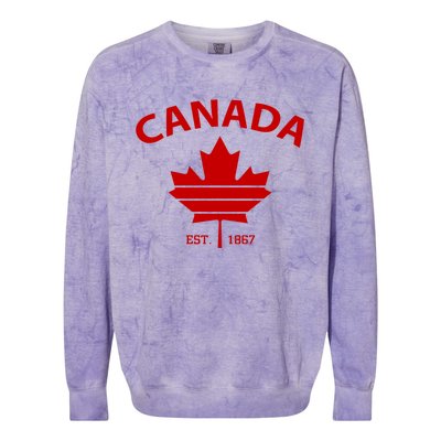 Happy Canada Day Funny Maple Leaf Canadian Flag Gift Colorblast Crewneck Sweatshirt