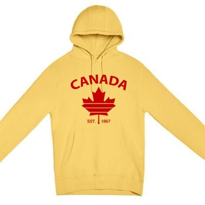 Happy Canada Day Funny Maple Leaf Canadian Flag Gift Premium Pullover Hoodie