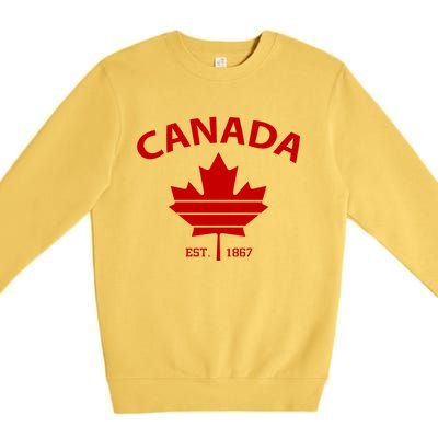 Happy Canada Day Funny Maple Leaf Canadian Flag Gift Premium Crewneck Sweatshirt