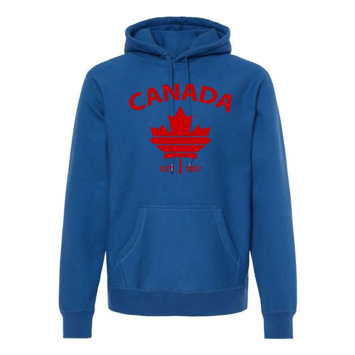 Happy Canada Day Funny Maple Leaf Canadian Flag Gift Premium Hoodie