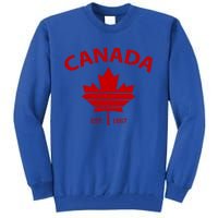 Happy Canada Day Funny Maple Leaf Canadian Flag Gift Tall Sweatshirt