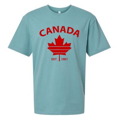 Happy Canada Day Funny Maple Leaf Canadian Flag Gift Sueded Cloud Jersey T-Shirt