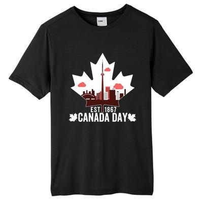 Happy Canada Day Vintage Canadian Flag Maple Patriotic Tall Fusion ChromaSoft Performance T-Shirt