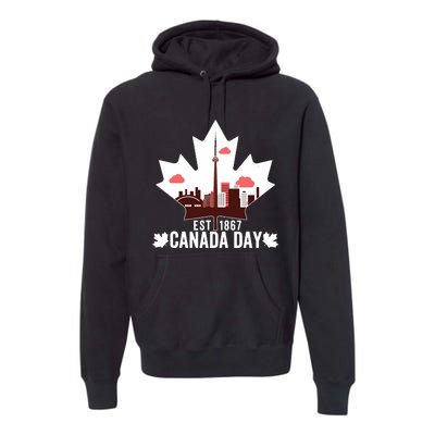 Happy Canada Day Vintage Canadian Flag Maple Patriotic Premium Hoodie