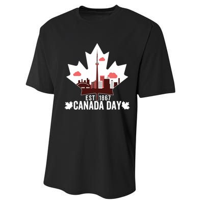 Happy Canada Day Vintage Canadian Flag Maple Patriotic Performance Sprint T-Shirt