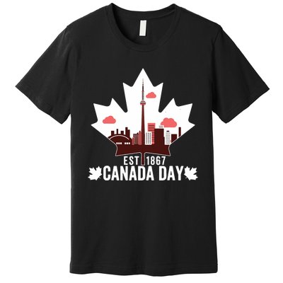 Happy Canada Day Vintage Canadian Flag Maple Patriotic Premium T-Shirt